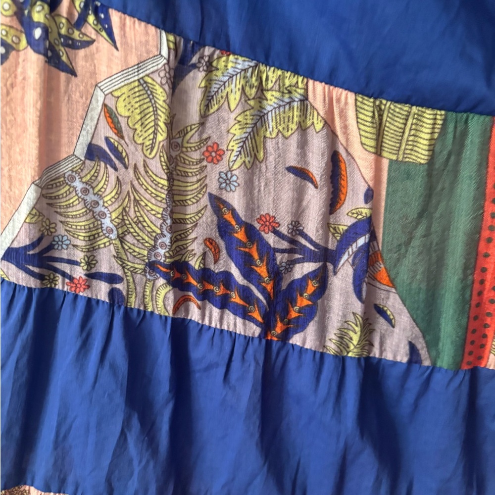 NWT Zaket & Plover Women's Vibrant Tiered Floral Cobalt Maxi Skirt - Picture 8 of 10